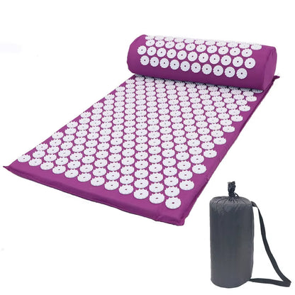 OEM High Quality Portable Foot Back Neck Pain Relief Muscle Relaxation Acupressure Massage Mat and Pillow Set for Body